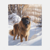 Leonberger liet het sneeuwen Kerstmis Fleece Deken (Voorkant)