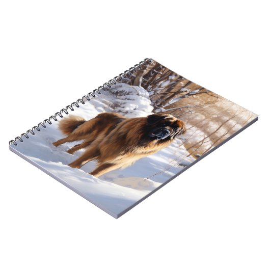 Leonberger liet het sneeuwen Kerstmis Notitieboek (Linkerzijde)