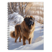 Leonberger liet het sneeuwen Kerstmis Notitieboek (Voorkant)