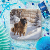 Leonberger liet het sneeuwen Kerstmis Papieren Bordje (Feest)