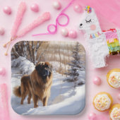 Leonberger liet het sneeuwen Kerstmis Papieren Bordje (Feest)