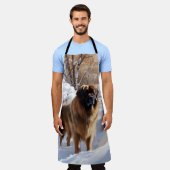 Leonberger liet het sneeuwen Kerstmis Schort (Gedragen)