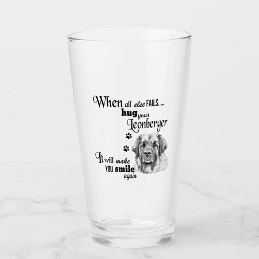Leonberger moderne kunst schattige hondenras sloga glas (Voorkant)