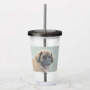 Leonberger schilderen - Kute Original Dog Art Acryl Drinkbeker