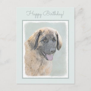Leonberger schilderen - Kute Original Dog Art Briefkaart
