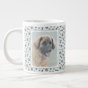 Leonberger schilderen - Kute Original Dog Art Extra Grote Beker