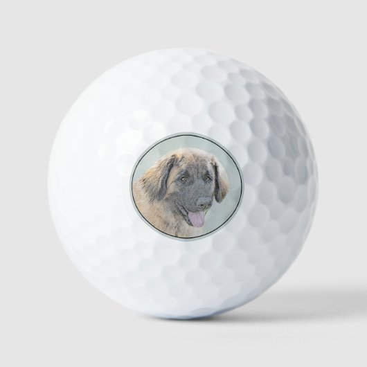 Leonberger schilderen - Kute Original Dog Art Golfballen (Voorkant)