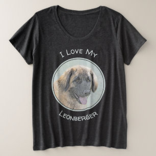 Leonberger schilderen - Kute Original Dog Art Grote Maat T-shirt