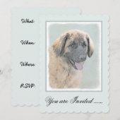 Leonberger schilderen - Kute Original Dog Art Kaart (Voorkant / Achterkant)