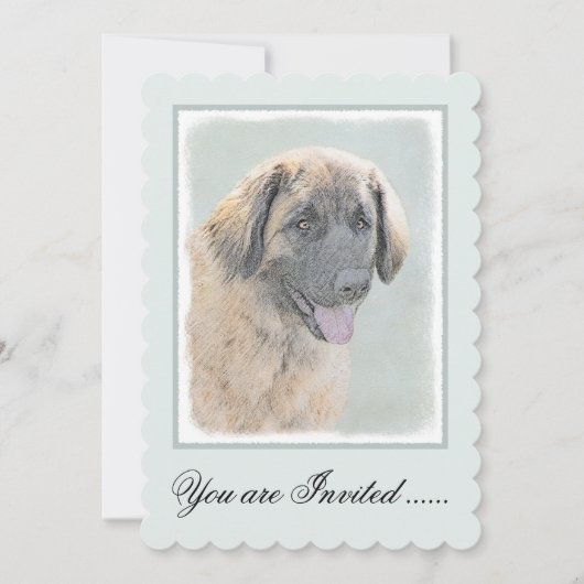 Leonberger schilderen - Kute Original Dog Art Kaart (Voorkant)
