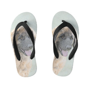 Leonberger schilderen - Kute Original Dog Art Kinder Teenslippers
