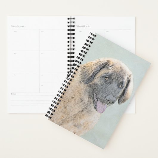 Leonberger schilderen - Kute Original Dog Art Planner (Display)
