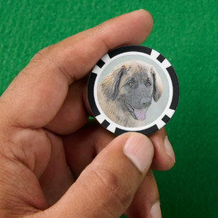 Leonberger schilderen - Kute Original Dog Art Poker Chips