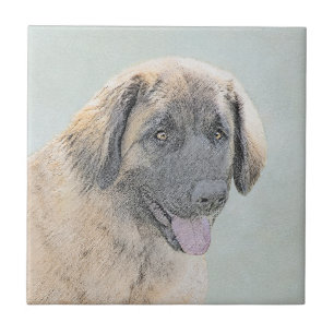 Leonberger schilderen - Kute Original Dog Art Tegeltje