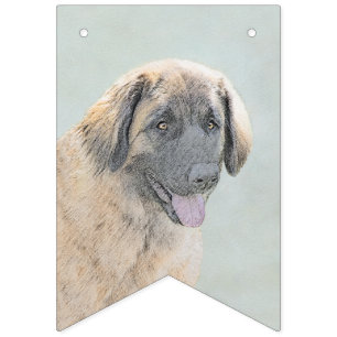 Leonberger schilderen - Kute Original Dog Art Vlaggetjes