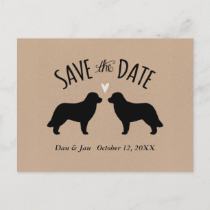 Leonberger Silhouettes Bruiloft Save the Date Aankondigingskaart