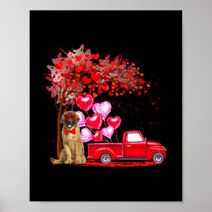 Leonberger Sunbril Hearts Tree Pickup Truck Lov Poster