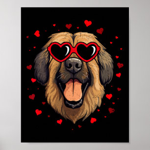 Leonberger Valentijn Hart Schattigee Hondenliefheb Poster