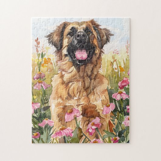 Leonberger Watercolor Puzzel (Verticaal)