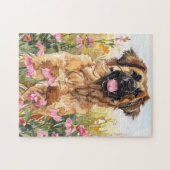 Leonberger Watercolor Puzzle Legpuzzel (Horizontaal)