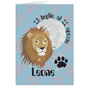 Leone 23 luglio al 22 agosto Biglietti d'auguri