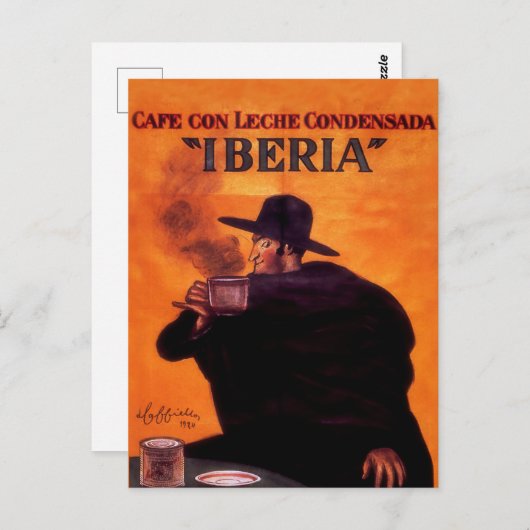 Leonetto Cappiello Iberia Coffee Reclame Briefkaart (Voorkant / Achterkant)