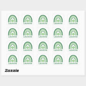 Leontine Name Clover Boho Rainbow Vierkante Sticker (Vel)