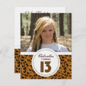 Leopard 13e verjaardag: Afbeelding:partijuitnodigi Kaart (Voorkant / Achterkant)