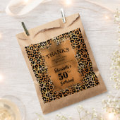 Leopard 50th Birthday Party Kraft Bedankzakje (Geknipt)