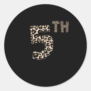 Leopard 5e klas leraar student 5e klas team ronde sticker