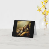 Leopard (9) Wilde kat Kaart (Gele Bloem)