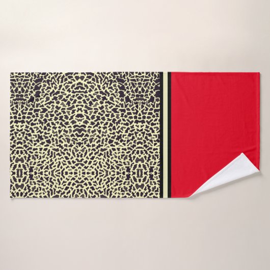 Leopard à crème rouge (Serviette de bain)