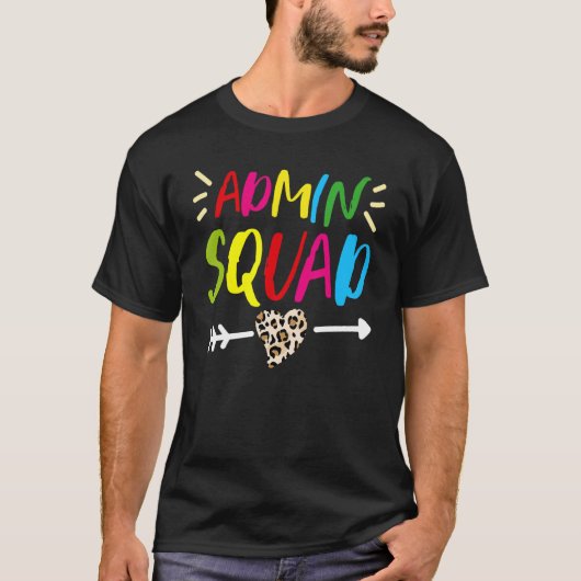 Leopard Admin Squad School Admin Assistent Adminis T-shirt (Voorkant)