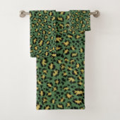 Leopard-afdruk op lui groen bad handdoek (Insitu)