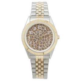 Leopard Afdrukbeeld Jouw naam polshorloge toevoege Horloge
