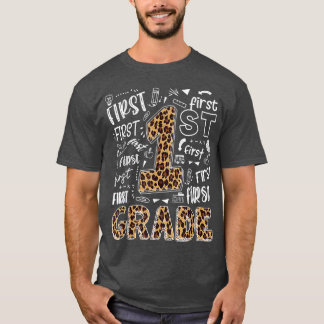 Leopard Afdrukken 1e graad Leraar Kind Terug naar  T-shirt