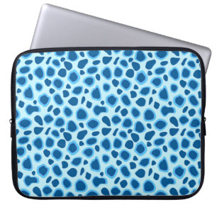 Leopard-afdrukken - Donkere kobalt en blauw hemd Laptop Sleeve
