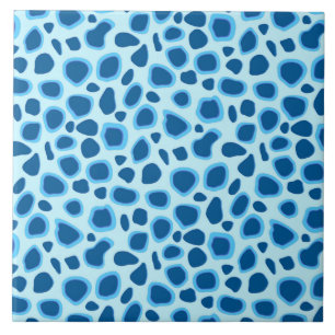 Leopard-afdrukken - Donkere kobalt en blauw hemd Tegeltje