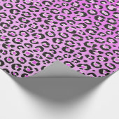 Leopard-afdrukken op de oldschool in roze en wit cadeaupapier (Hoek)