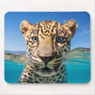 Leopard Animal Fun Natuur Spelen Water Muismat