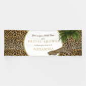 Leopard Animal Pattern Elegant Palm Party Spandoek (Horizontaal)