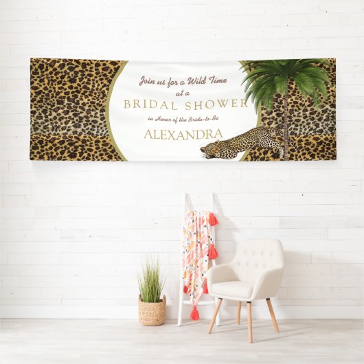 Leopard Animal Pattern Elegant Palm Party Spandoek (Insitu)