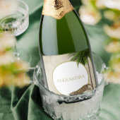 Leopard Animal Pattern Elegant Palm Party Sparkling Wijnetiket