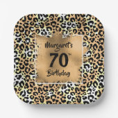 Leopard Animal Print Birthday Papieren Bordje (Voorkant)