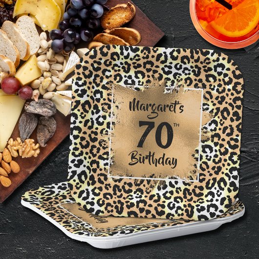 Leopard Animal Print Birthday Papieren Bordje