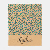 Leopard Animal Print Blauwgroen Tan Speciaal Fleece Deken (Voorkant)