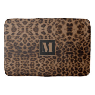 Leopard Animal Print Bruin zwart Chic Monogram Badmat