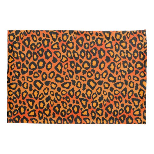 Leopard Animal Print in het Sinaasappel Kussensloop (Achterkant)