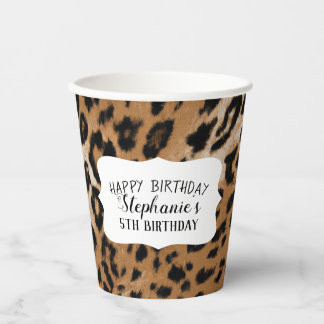 Leopard Animal Print Kids Birthday Party Papieren Bekers