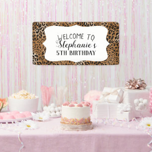 Leopard Animal Print Kids Birthday Party Spandoek